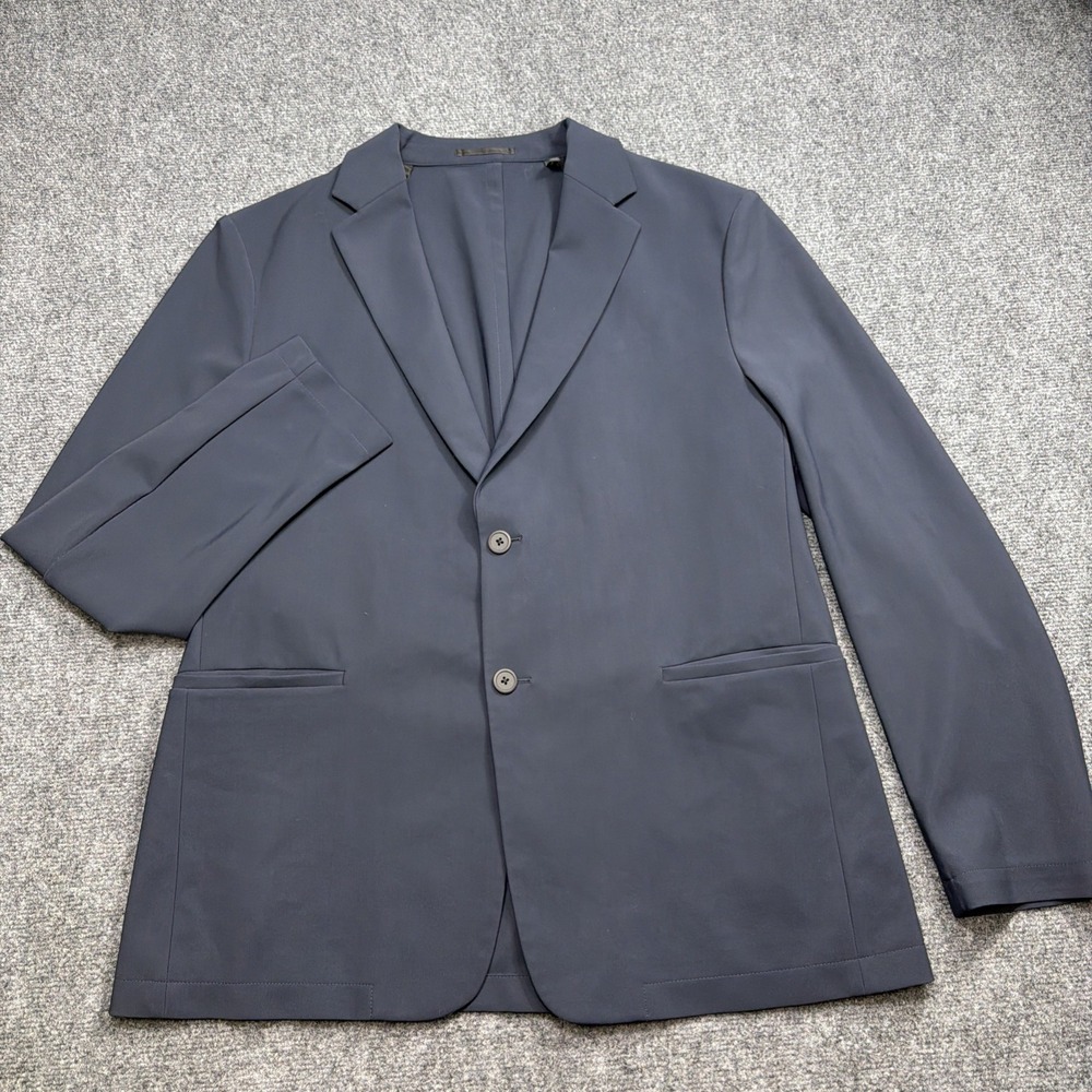 THEORY Mens 44 Sport Coat Blazer Unconstructed Stretch Polyamide Blue Modern